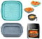 Moldes de Silicona para Freidora de Aire, 2 Piezas Reutilizables, Bandeja Cuadrada Accesorios para Freidora sin Aceite, Cesta para Air Fryer, Microondas y Horno