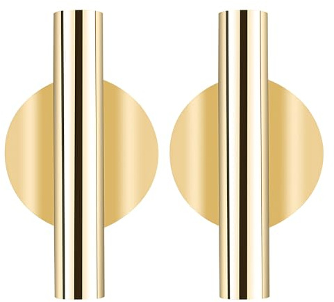 2Pcs Metal Wall Vases Self-Adhesive Round Hanging Plant Holders Flower Display Tubes for Home and Office Decor