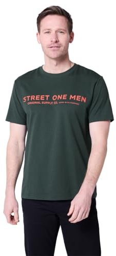 Street One Men Herren 3229643 T-Shirt mit Logo-Print (1er Pack)
