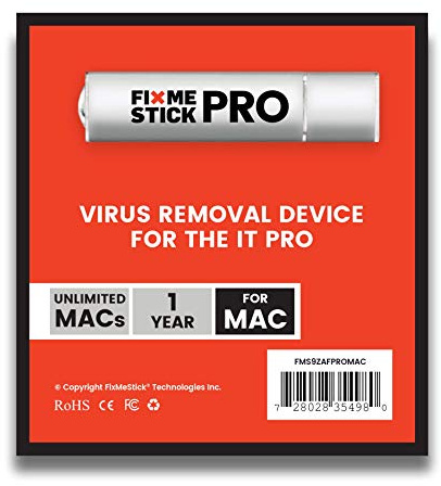 FixMeStick Pro for Mac - For Use on Unlimited Macs for 1 Year - Virus Removal Device - Virus Cleaner - Antivirus on USB