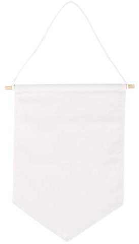Banderín de tela Rayher , blanco, para personalizar y colgar, 19x21 cm, 46372102