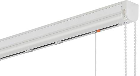 Raffrollotechnik Raffvorhangtechnik Technikbreite 40 bis 240 cm Montage Wand Decke Tür Fenster Seitenzugrollo Rollo Raffvorhang Raffrollo Technik ohne Stoff (Breite 110 cm / Kettenzug 100 cm, rechts)