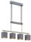 Höhenverstellbare Balkenpendelleuchte mit 4 Stoffschirmen Taupe, Breite 77cm