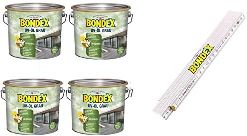 Bondex BigPack XL 4x Holz Öl UV Grau 2,5l 377947 + 1 x Bondex