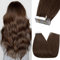 Silk-co Tape on Hair Extensions 12inch Real Remy Invisible Glue Straight Human Hair Extension Tape in Skin Weft 10 Pcs #04 Medium Brown
