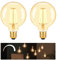 DSLebeen Dimmable E27 LED Vintage Light Bulbs 6W 600lm, G95 Edison Screw GLS Large Bulbs Decorative Filament Bulbs Amber Globe Glass Warm White Lighting 2700K 2-Pack