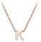 CARISSIMA Women's 9ct Rose Gold 4mm x 5mm 'K' Initial Adjustable Necklace 38cm/15-43cm/17