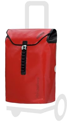 Andersen Einkaufstrolley Ersatztasche - 49 Liter - extra Innenfach | wasserdicht - Reflektoren - faltbar - Ortlieb rot