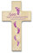Uljö Kinderkreuz Holzkreuz ''Gott segne und behüte dich'' Füße blau (pink), 9x15 cm