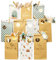 Papierdrachen DIY Ramadan Kalender zum Befüllen - für Kinder und Erwachsene - Bedruckte Kraftpapiertüten in Mint - Gold - zum Aufstellen und Dekorieren - Eid Mubarak - wiederverwendbar - Set 5