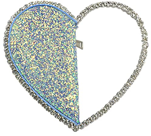 Anopo Damen Clutch Glitzer Abendtasche Herz Handtasche Lila Elegant Brauttasche