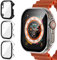 iVoler 3 Piezas Funda para Apple Watch Ultra 2 / Apple Watch Ultra 49mm, Protección Completa Protector de Pantalla de Cristal Vidrio Templado Antigolpes Anti-arañazos Carcasa, 2 Transparente + 1 Negro