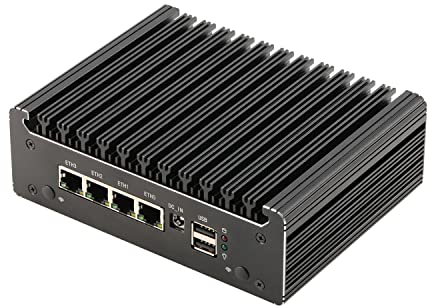 HUNSN Micro Firewall Appliance, Mini PC, Pfsense, Mikrotik, OPNsense, VPN, Router PC, Intel N4505 N6000, RS41, AES-NI, 4 x 2.5GbE I226-V, Console, Type-C, HDMI, DP, SIM Slot, 16G RAM, 128G SSD