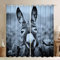 Grau Esel Gardinen Blickdicht - Verdunkelungsvorhang Thermogardine mit Ösen - Verdunklung Schlaufengardinen für Wohnzimmer Schlafzimmer Kinderzimmer 2er Set 220x140 cm(HxB)
