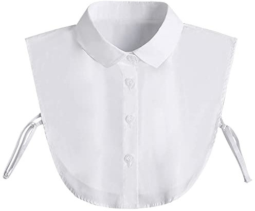 Demi Chemise Col Femme, Col Détachable Femme Faux Chemisier Col Chemise, Confortable, Lisse, Facile à Porter, Convient Aux Bureaux/Salles De Réunion Hommes Femmes