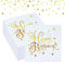 30 Stück Happy Birthday Servietten, Weiß Gold Papier Napkins, Servietten Geburtstag, Tisch Deko für Party Deko, Mädchen Frau Kidders Geburtstag