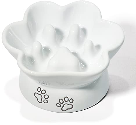 Kaiikai's Slow Feeder Hundenäpfe und Katzenfutterschüssel 150 ml Keramikhundenapf, erhöhter Slow Feeder Hundefutternapf, Slow Feeder Katzenschüssel, Kleiner Slow Feeder Hundenapf für Trockenfutter