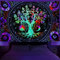 INTDORM Blacklight Tree of Life Tapisserie Wandbehang Trippy Tapisserie UV-reaktiv Wandteppich Galaxie Tapisserie Schwarzlicht Wandteppich für Schlafzimmer (150 x 200 cm)