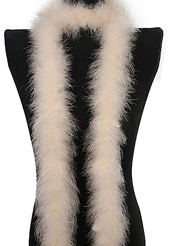Yurosiay 2m Groß Bunt Federstreifen 10cm Breite Flauschige Federboa 30g Verdickt Federgirlande Deko Einfarbig Feder Streifen Nähen DIY Federboa Basteln Federn Borte für Kostüm Party Weiße