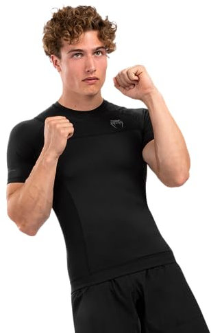 VENUM G-fit Air Rashguard-Camiseta de Manga Corta, Color Negro, Large para Hombre