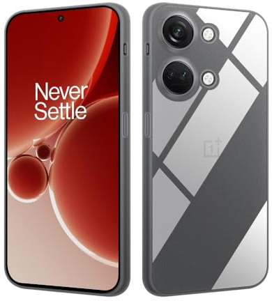 HSP Custodia per OnePlus Nord 3 5G [antipolvere, in silicone TPU di alta qualità, antigraffio, antiurto, protezione da caduta, protezione schermo per fotocamera, trasparente, trasparente
