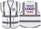 TopTie Custom Add Your Logo Weiße Sicherheitsweste mit 5 Taschen und gut sichtbaren 2-Reflexstreifen