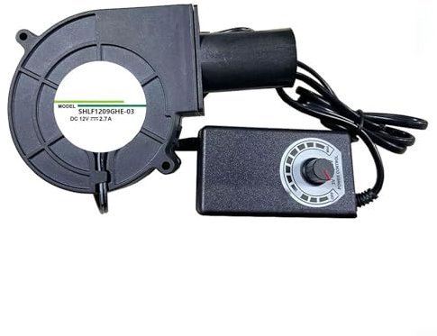 Hasaller Ventilatore DC 12V Ventilatore di raffreddamento Ventola Turbo Turbina Ventilatore d'aria Ventola di raffreddamento per gonfiabili BBQ Picnic Attrezzatura da campeggio per il riscaldamento