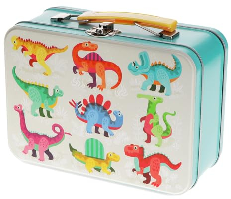 Rex London Metallköfferchen Dinosaurier Metall Box mit Verschluss für Kinder ab 3 Jahre