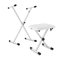 gear4music Set di supporto e sgabello per tastiera bianco