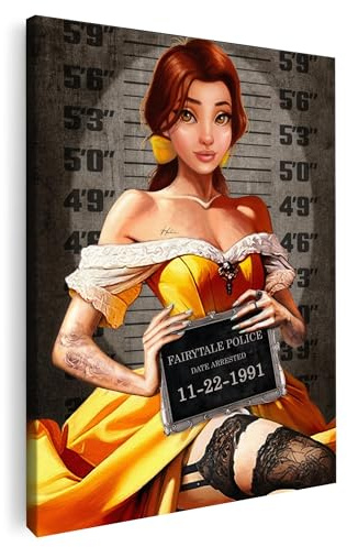 Artmazing | Belle Mug Shot Bild bunt | S-Art Bilder | Belle Mug Shot Bilder Modern | Coole Wandbilder Wohnzimmer | Wandbild Belle Mug Shot Deko XXL | Bild Leinwand XXL | buntes Poster für Wand