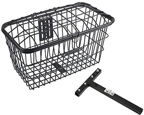 Hinterer Aufbewahrungskorb für Mobilitätsroller, Elektromobile-Fahrrad, Fahrrad-Gepäckträger-Aufbewahrungskorb, Drahtgeflecht-Fahrradkorb mit Abdeckung, Großer Tragbarer Korb aus Eisen für Den Außenbe