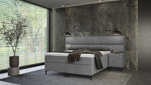 Best For Home Boxspringbett Tito Bonellfederkern inkl. 2X Nachttisch und Topper T-30 - Boxspringbett mit Bettkasten, mit Lieferung, Aufbau & Entsorgung