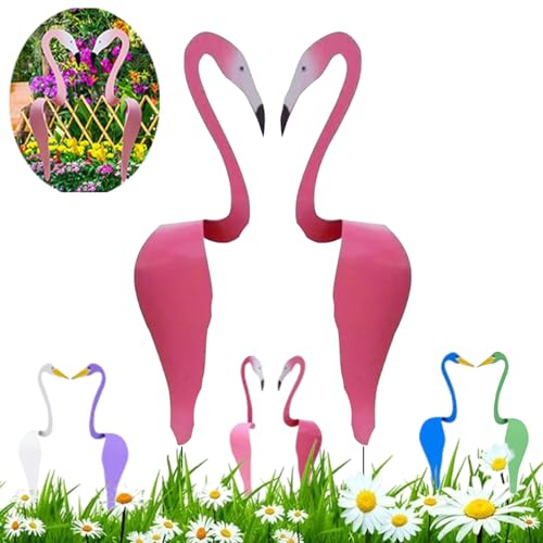 tanzende vögel garten,tanzende vögel,tanzender flamingo-gartenstecker,flamingo garten,flamingo aus metall,flamingo deko garten,florida tanzende vögel garten metallkunst,tanzender flamingo-E||2pcs