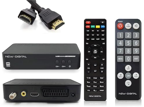 [ Test SEHR GUT *] New DIGITAL S2 3000 HD Senior Digital Sat Receiver + 2. Fernbedienung + Anadol HDMI Kabel, Mini Satellit Receiver, für Satelliten Satellitenschüssel TV Fernseher, mit SCART