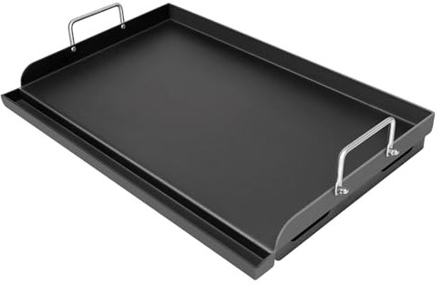 SearCook 63,5 x 40,6 cm Antihaftbeschichtung, Grillplatte für Gasgrill, Universal-Grillplatte mit flacher Oberseite für Holzkohle, Gasgrills, Camping, mit Fettrille und abnehmbaren Griffen