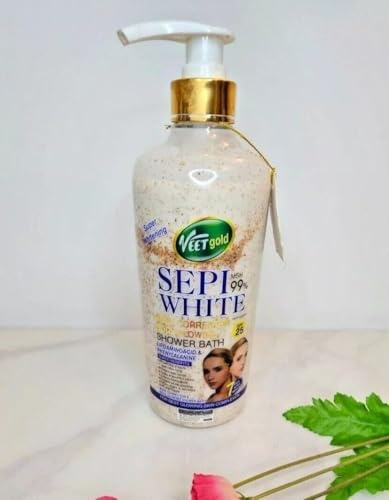 Veetgold Sepi White Shower Gel - Veetgold Brightening & Moisturizing Formula, Evens Skin Tone, Softens & Refreshes, (1 Pcs)
