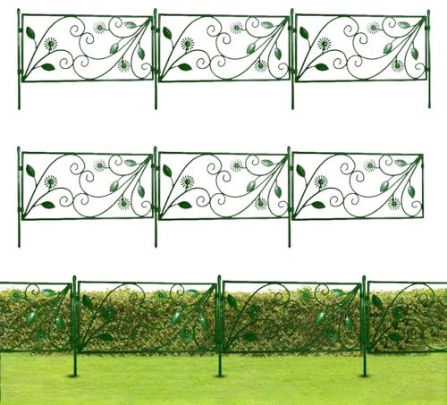 Bordure de clôture de jardin – Clôture de jardin décorative sans creuser, clôture en plastique amovible, bord de pelouse, support de fleurs grimpantes, grille d'escalade, support de rose du matin