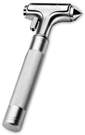 WONDER POINT Car Window Breaker, Automotive Safety Hammer With Seatbelt Cutter, 3-in-1 Emergecy Escape Tool Car Metal Window Breaker Seatbelt Cutter, Aluminium Alloy Glass Breaker Glass Hammer(Silver)