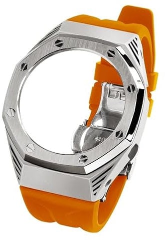 SCHIK Für Ga2100 Ga2110 Black Panther Metall Uhrengehäuse Refit Mod Kit GA-2100 Edelstahl Armband Lünette Zubehör (J)