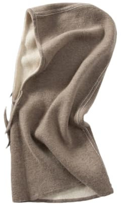 Vsadsau Uni Mütze aus 100 % Kaschmir, lässig, gestrickt, Schal, Kapuze, Mütze, Damen, Herren, Sturmhaube, warme Beanie-Mütze, Beige Lighttan, Einheitsgröße