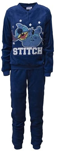 Pigiama Disney Lilo e Stitch Donna Tg. L Ragazza Lungo Invernale in Pile 7012