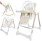 Twinly Babyhochstuhl 3-in-1 Multifunktionaler Schaukelstuhl, Wippe und Hochstuhl für Babys (0m+ - 15kg) / Verstellbar, faltbar und neigbar/Mit 5-Punkt-Gurt (Beige, Movity Pro)