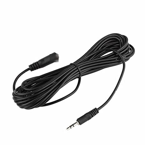 Cavo di prolunga nero da 16 piedi / 5 metri Compatible With ricevitore IR Cavo di prolunga stereo Compatible With cuffie stereo da 3,5 mm Cavo di alimentazione da 5 metri