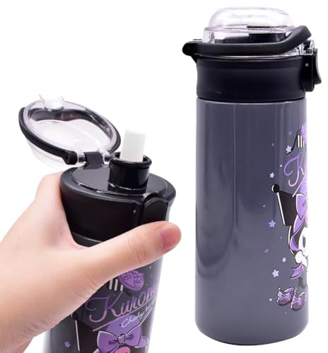 YCVBCY Botella Termica Cantimplora Niños 500ml Kiocko Kurommi Botella De Agua Aislada Para NiñOs Con Paja Cubierta Botella Agua Acero Inoxidable Hermética para la Escuela y Deportes-C