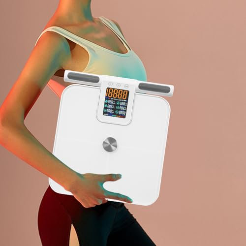 Smart Electronic Scale for Body Weight | 8-Eletrode Body Fat Scale | LED Display Multifunctional Weight Scale | With 25 Body Composition Analyzer APP Smart Management (0.1kg Precision, 34x34cm)