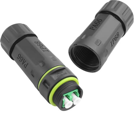 QIANRENON LC auf lc Duplex Glasfaser Wasserdichter Anschluss Koppler SM 9/125μm LC/APC Buchse auf Lc/APC Buchse Singlemode Faser Outdoor Abgedichtet Adapter Extender IP68, M20, für Außenbereich FTTH