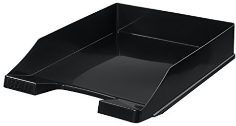 Briefablage klassisch/Basic für Format DIN A4 stapelbar, stabil (schwarz, 5er Set)
