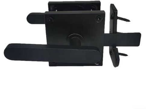 Hasaller Pernos de pestillo de puerta de doble manija lateral Pestillo de puerta de aluminio Pestillos de valla resistentes Cerrojo de seguridad para puertas de madera (negro)