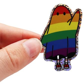 5x Rainbow Ghost Glitter – zugeschnittener Vinylsticker Glitzer