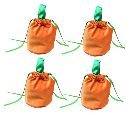 OFFSCH 4 Pezzi Sacchetti Halloween in Borsa Porta Dolci con Coulisse per Feste e Party Tema Resistente e Pratico